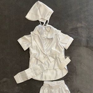 Toddler Boy Baptism Christening White Outfit